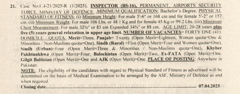 Airport Security Force Jobs 2025